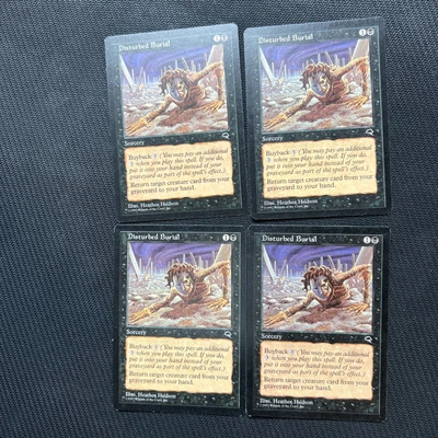 Disturbed Burial MTG Tempest Magic the Gathering Black Vintage Playset 4 - Image 1 of 4