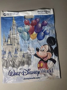 Vintage Walt Disney World Amusement Park Plastic Shopping Bag Mickey Mouse 1990s - Picture 1 of 6