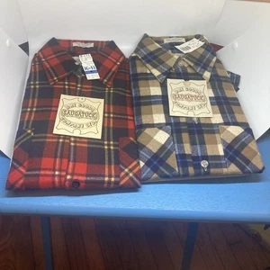 Lot of 2 NWT Saugatuck Men’s Plaid Flannel Shirt Size S Preshrunk Cotton - Picture 1 of 11