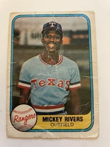Fleer #617 Mickey Rivers Texas Rangers 1981 - Foto 1 di 2