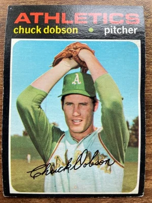 1971 Topps Baseball Card #238 Chuck Dobson Oakland Athletics EX - Image 1 of 2