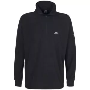 TRESPASS Herren Masonville Half Zip AT100 leichtes schwarzes Micro Fleece Oberteil - L - Bild 1 von 3
