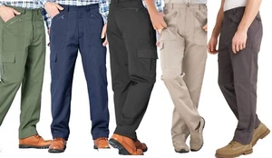 25" inside Leg Extra Short Trousers Mens Action Work Walking Hiking Combat Cargo - Picture 1 of 17