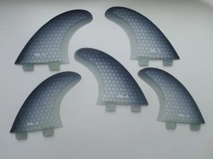QUAD 5 FIN set HEXCORE surfboard fibreglass THRUSTER FINS (set x 5) FCS compatib - Picture 1 of 25