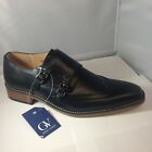 Gino Vitale Men?S Monk Strap Brogue Shoes With Dress Socks Black Size 9