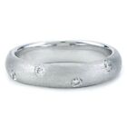Bony Levy Scattered Diamond Band 18k White Gold 4mm Ring Size 5