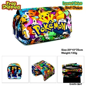 Pokemon Naruto Lilo Stitch Sonic Pikachu Pencil Case for Boys & Girl Stationary - Picture 1 of 12