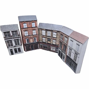 Spur HO Niederrelief Stadtgebäude 5er Set Easy-Build 1/87 Scale Shops Set 33 - Bild 1 von 9