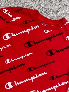 Camiseta Champion All Over Print Niños Niños Talla Grande Manga Corta Roja - Imagen 1 de 4