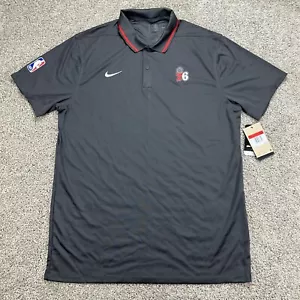Nike Dri-FIT NBA Authentics 76ers Basketball Polo Shirt Gray Men's Size L-Tall - Picture 1 of 9