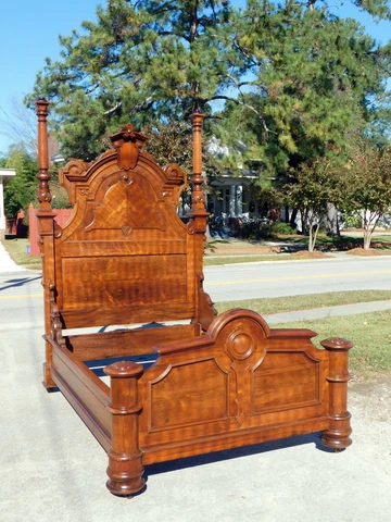 Rosewood and Walnut Victorian Bed Cover