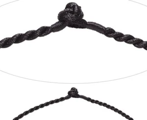 2 Opaque Black 24" Long Satin Finished Nylon Cord Necklace with Knot Closure - Picture 1 of 2