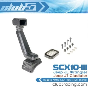 Rugged AMFIB Low-High Mount Snorkel for SCX10 III Jeep JL Wrangler/JT Gladiator - Picture 1 of 8