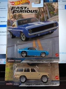 Hot Wheels Premium Fast & Furious Lot Of 2. # 1+#2/5 1969 Chevy Camaro & Toyota - Picture 1 of 3