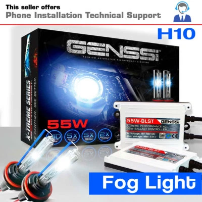 55W HID Fog Light Kit H10 Yellow Blue White Xenon Conversion Light Aftermarket - Image 1 of 4