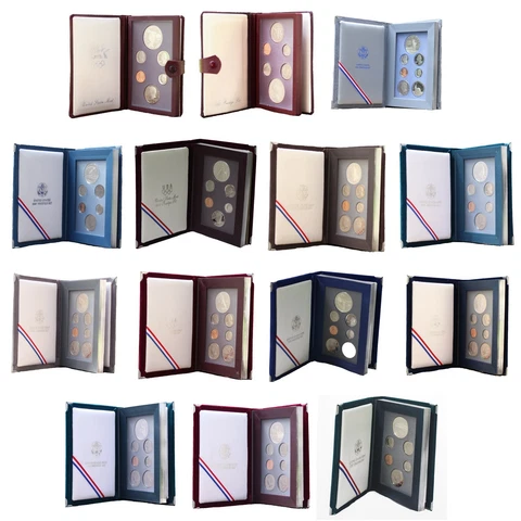 1983-1997S Prestige Proof Set Run 90% Silver Dollars 14 Sets 92 US Mint Coins Cover