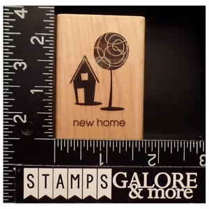 Inkadinkado Clear Rubber Stamps 95997M NEW HOME ANNOUNCEMENT HOUSE TREE #W20 - Picture 1 of 2