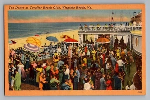 Postal de lino Virginia Beach VA Tea Dance Cavalier Beach Club 1930-45 - Imagen 1 de 2