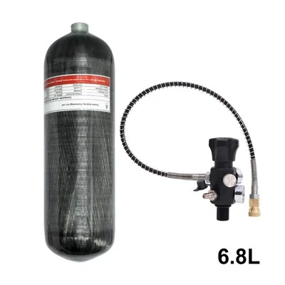 Tanque de paintball de fibra de carbono con válvula TUDIVNG 414ci/4500 psi Foto 1 de 4