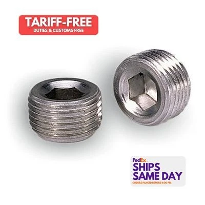 Moroso 37812, Paquete de 2 Tapones de Tubo de Aluminio Natural 3/8 Innpt Piezas de Rendimiento Foto 1 de 4