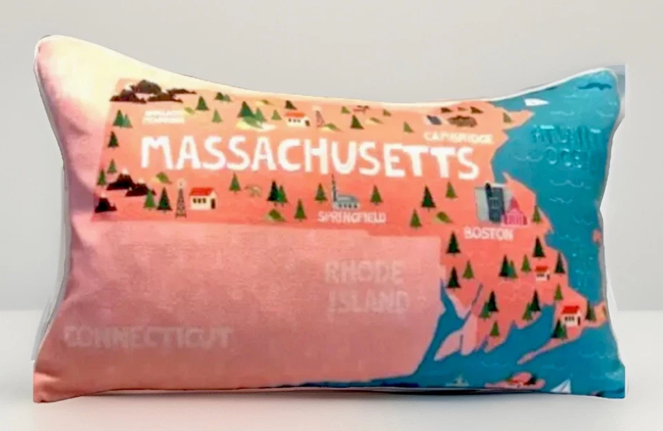 Nautical Coastal Throw Pillow Blue Cottage Core Northeast 20" Gift Blue Pink - Image 1 of 4