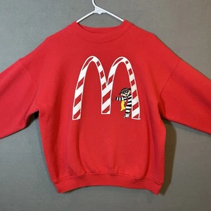 Vintage anni 90 McDonald's Hamburglar Crew Adulto L Rosso Promo Hanes - Foto 1 di 12