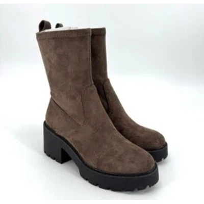 Dolce Vita 女式灰褐色高踝靴凸耳鞋底厚跟 9 码全新 — 第 1/4 张图片