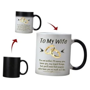 Wife Gifts from Husband,Funny Color Changing Wife Mug 11 OZ Ceramic Coffee - Picture 1 of 8