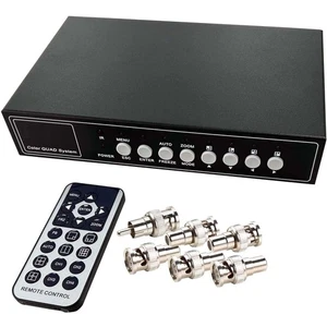 4CH Color Quad System HD Video Splitter CCTV DVR Camera Processor Remote Control - Picture 1 of 4