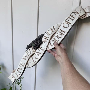 "De colección Años 90 Al Pisano Live Well Puerta Topper Tallado a Mano/Pintado Uva 27"" Decoración de Pared" - Imagen 1 de 10