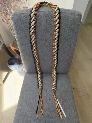 Cinta de Graduación Estilo Abierto Lei Naranja Negro Dorado Blanco/Plata Tigre Princeton Foto 1 de 4