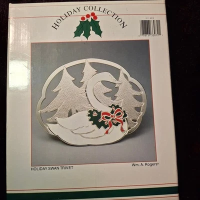 Holiday Swan Trivet - 银色和红色复古 — 第 1/4 张图片