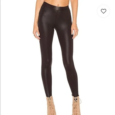 David Lerner Croc Barlow Black Leather Leggings Medium - Image 1 of 4