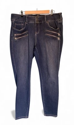 Torrid Denim Jegging Pants Women's Size 16R Blue Denim Stretch Zipper Pockets - Image 1 of 4