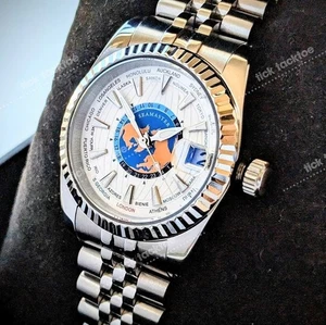 Vollautomatische White Traveler Dress Watch Mod 36mm Saphir Ausstellung 24jewels - Bild 1 von 3