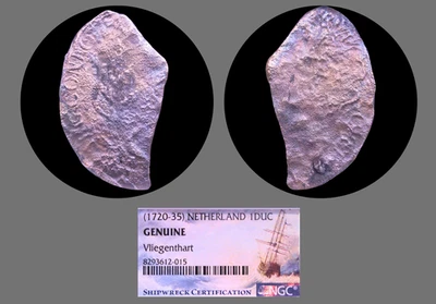 1720-35 Netherland 1 Ducaton Silver Rider Vliegenthart Shipwreck NGC Graded #015 - Image 1 of 4