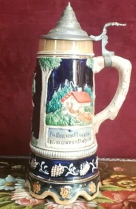 Vintage German Musical Beer Stein - Needs Repair - Picture 1 of 9