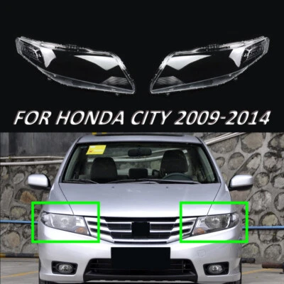 Par de carcasas de faros para Honda City 2009-2014 12 cubiertas de lentes de faros transparentes Foto 1 de 4