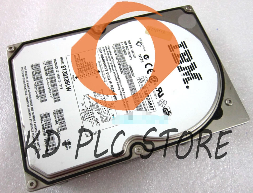 Used 1PC IBM ST39236LW 19K1478 hard disk 68PIN SCSI 9GB 10K - Image 1 of 1