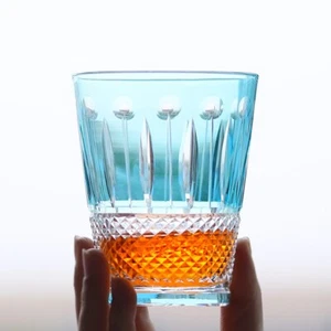 Himmelblau Französisch Saint Louis Kristall Stil Glas Farbig Whisky Becher Geschenkpackung - Bild 1 von 5