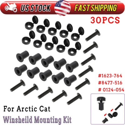 For Arctic Cat Snowmobile Windshield Mounting Kit Screw Expansion Nuts Covers US - Image 1 of 4