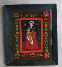 Traute Enderle..Hinterglasbild .. Maria mit Kind..signiert 1975