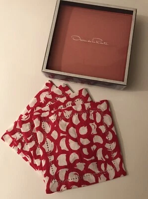 Oscar De La Renta Gardenia Cocktail Napkins, Set 4, NEW In Box - Image 1 of 4