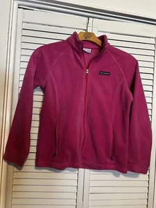 COLUMBIA Girls Kids Size XL Xlarge Jacket Coat Fleece Pink Full Zip Pockets - Picture 1 of 8