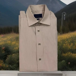 David Donahue Shirt Adult 16 1/2 32/33 Blue Button Up Long Sleeve Dress Casual - Picture 1 of 13