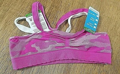 Hanes Girls 2pk Bandini Bra Size S Everyday Multi Way, White, Pink Camo - Image 1 of 4