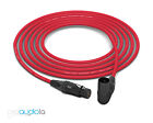 Mogami 2534 Quad Cable | Neutrik Gold XLR-F to 90º XLR-M | Red 18 Feet 18'
