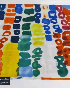 LUSH Cosmetics PRIMARY COLOR TIE DYE GEOMETRIC Print 35"x35" Scarf 100% COTTON - Picture 1 of 7