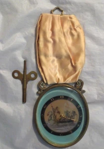 ANTIQUE ATELIERS JUVENIA SWISS PENDANT CLOCK with KEY - Picture 1 of 7