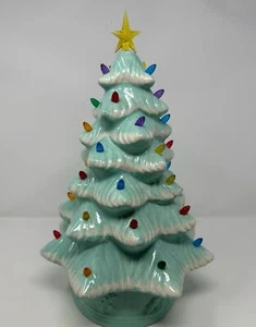 Mr Christmas Seafoam grün blau beleuchtet Keramik Baum Vintage nostalgisch - Bild 1 von 4
